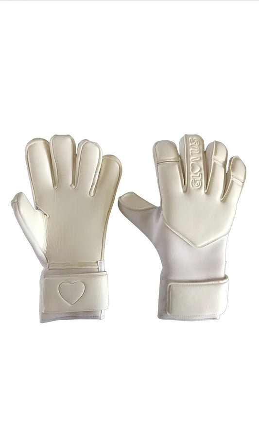 All-White Premium Glovus Goalkeeper Glove Special Offer in Size 5 and 11 Only